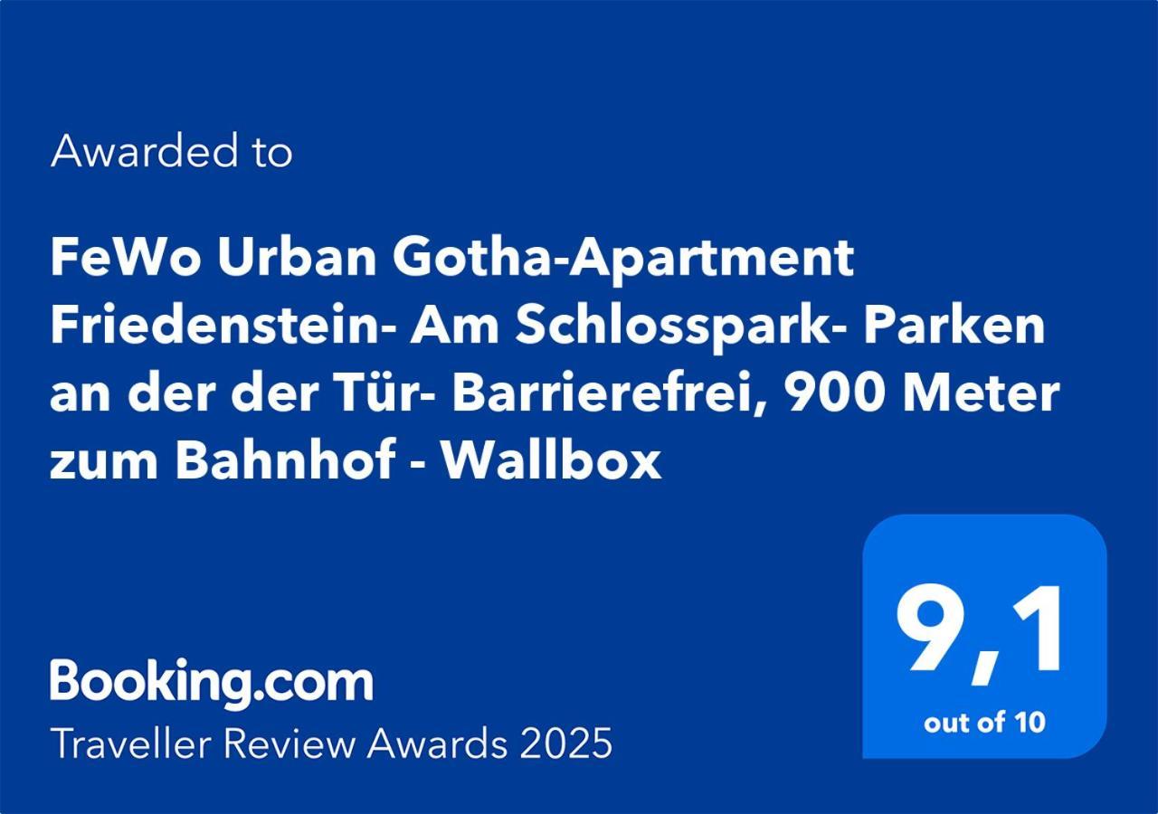 Fewo Urban Gotha-Apartment Friedenstein- Am Schlosspark- Parken An Der Der Tuer- Barrierefrei, 900 Meter Zum Bahnhof - Wallbox Eksteriør bilde